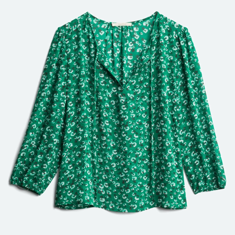 Stitch Fix Sirena Tie Green Floral Top Medium